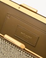 YSL Midnight Small Clutch In Silk Satin And Crystals - Image 6